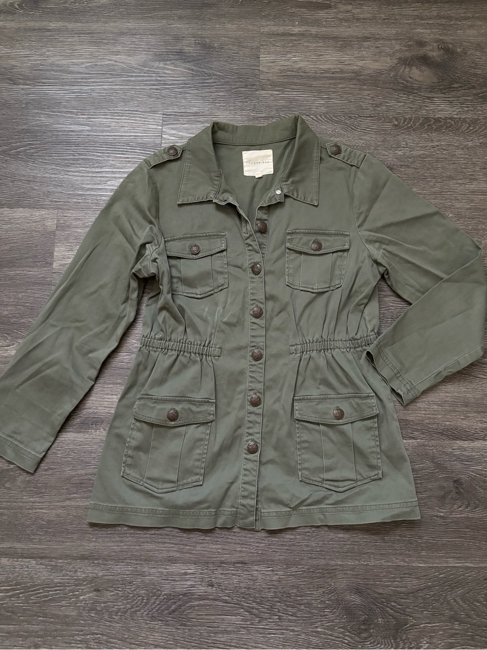 Copper Key Olive Green Utility Jacket for Kids